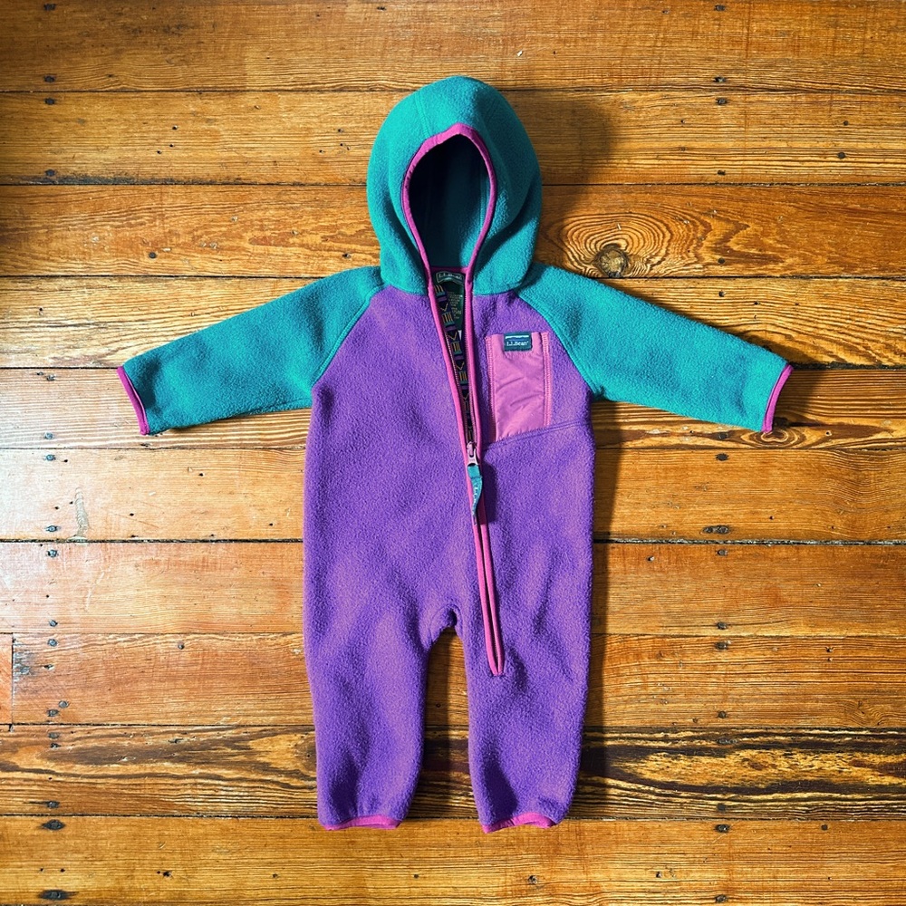 LL Bean retro fleece bunting size 0-3 month EUC